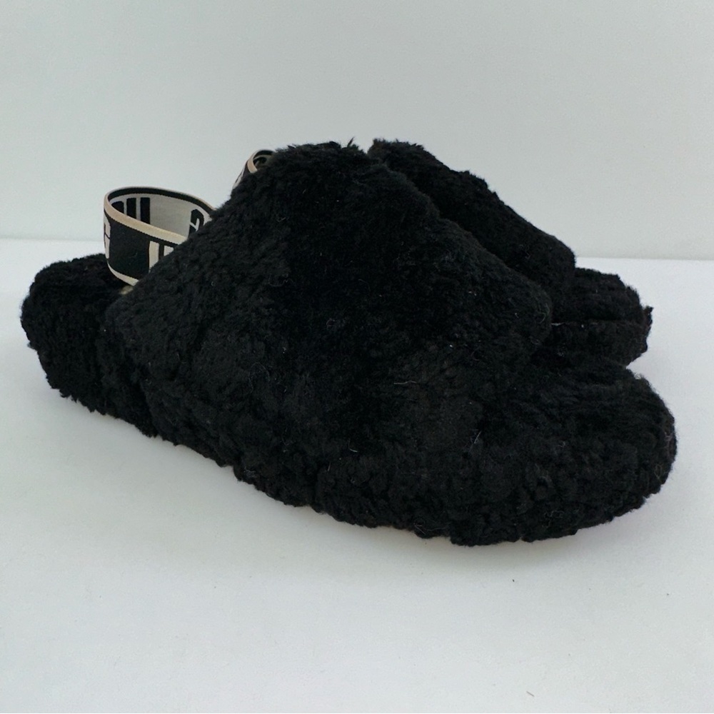 UGG Women's Fluff Yeah 1095119 Black Slide Sandals - Size 6